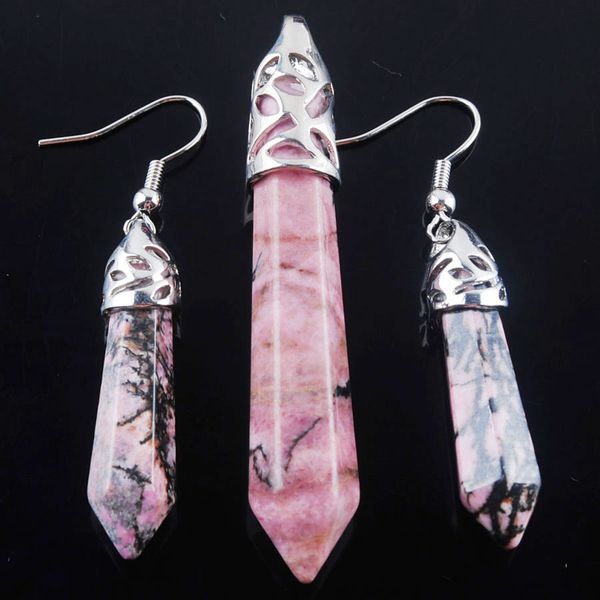wojiaer set women jewelry natural rhodochrosite gem stone hexagonal pointed reiki chakra beads pendant dangle earrings dq3049, Black
wojiaer set women jewelry natural rhodochrosite gem stone hexagonal pointed reiki chakra beads pendant dangle earrings dq3049, Black