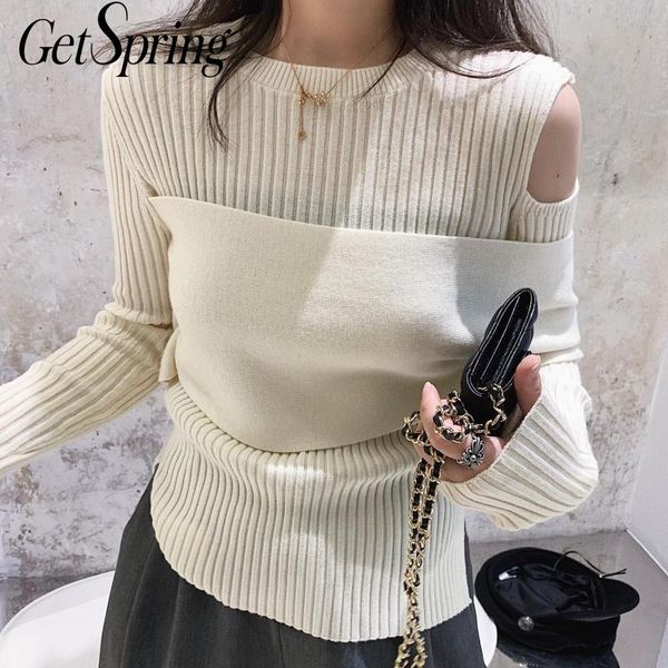 getspring women sweater irregular hollow out women sweaters pullovers patchwork all match vintage knitting sweaters 2020 fashion, White;black
getspring women sweater irregular hollow out women sweaters pullovers patchwork all match vintage knitting sweaters 2020 fashion, White;black