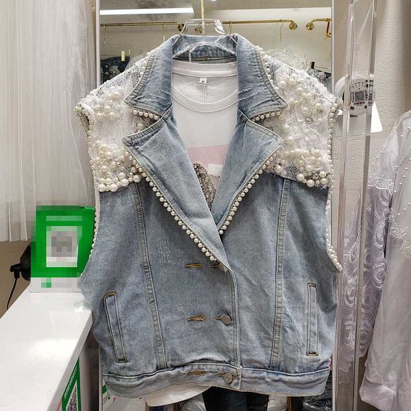 denim vest for women 2020 summer new heavy industry handmade beaded flower light blue loose denim waistcoat cropped jacket, Black;white
denim vest for women 2020 summer new heavy industry handmade beaded flower light blue loose denim waistcoat cropped jacket, Black;white
