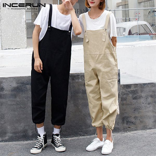 incerun bib pants couple men and women tooling 2019 slim fit men jumpsuits korean version loose nine points casual pants autumn, Black
incerun bib pants couple men and women tooling 2019 slim fit men jumpsuits korean version loose nine points casual pants autumn, Black