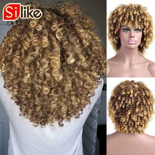silike 14inch afro kinky curly wig with bangs synthetic wig mixed black and ombre and blonde short curl
silike 14inch afro kinky curly wig with bangs synthetic wig mixed black and ombre and blonde short curl