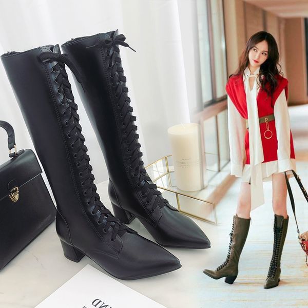 ladies shoes women winter shoes knee high leather boots size 35-39 leather brand women lace up winter boots, Black
ladies shoes women winter shoes knee high leather boots size 35-39 leather brand women lace up winter boots, Black