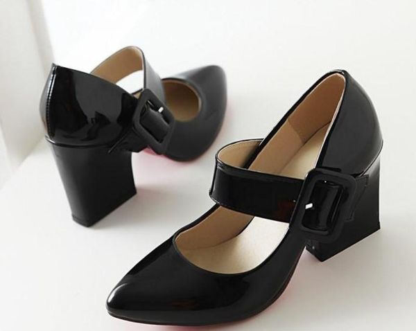 2018 fashion women's shoes in spring and autumn with new style high heel coarse heel pointed end, Black
2018 fashion women's shoes in spring and autumn with new style high heel coarse heel pointed end, Black