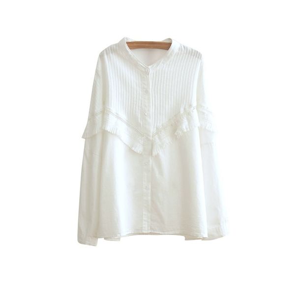 japanese-style fresh versatile v-neck tassels long sleeve cotton shirt women's stand collar loose and plus-sized white shirt wom
japanese-style fresh versatile v-neck tassels long sleeve cotton shirt women's stand collar loose and plus-sized white shirt wom