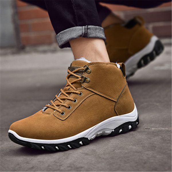 winter shoes men boots lace-up sneakers fur warm fleeces large size high flat casual shoes solid wear resistant anti-skid, Black
winter shoes men boots lace-up sneakers fur warm fleeces large size high flat casual shoes solid wear resistant anti-skid, Black