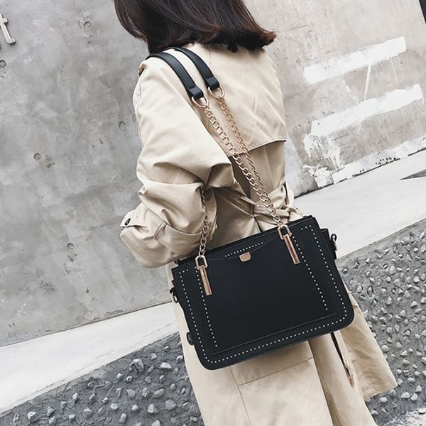bag women's tote crossbody messenger bags for women handbag leather rivet shoulder large capacity chain bag
bag women's tote crossbody messenger bags for women handbag leather rivet shoulder large capacity chain bag