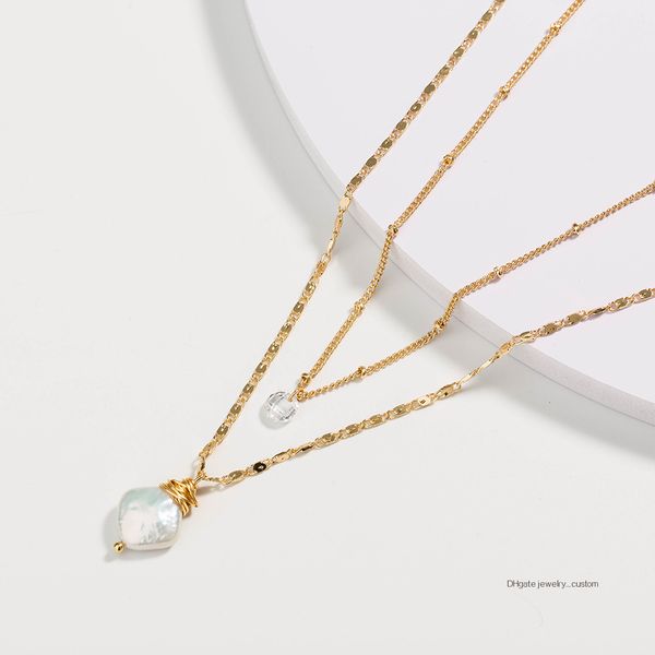 Ma'am Ornaments Natural Zircon Necklace Baroque Pearl Pendeloque Cut Multi-storey Necklace
Ma'am Ornaments Natural Zircon Necklace Baroque Pearl Pendeloque Cut Multi-storey Necklace