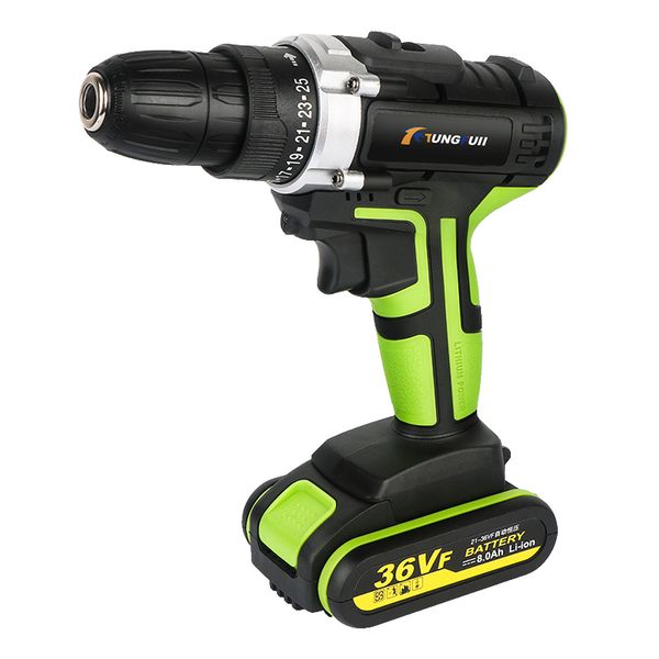 36vf 8000mah 2 batteries cordless electric drill screwdriver led 25-speed torque double speed waterproof
36vf 8000mah 2 batteries cordless electric drill screwdriver led 25-speed torque double speed waterproof