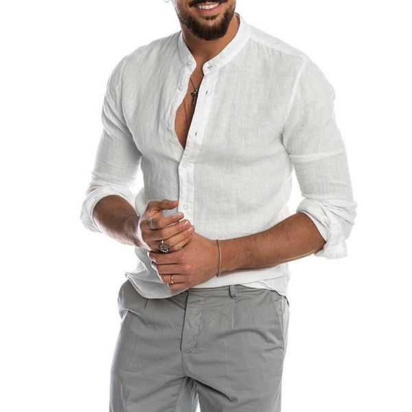 2019 men's summer autumn cool linen slim fit long sleeve shirt loose casual stand collar shirts men male retro shirts top, White;black
2019 men's summer autumn cool linen slim fit long sleeve shirt loose casual stand collar shirts men male retro shirts top, White;black