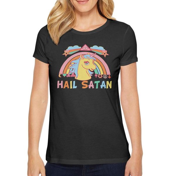 ladies rainbow hail satan unicorn cross fashion t-shirt design fun cotton shirt humorous short-sleeved cool riding dinosaur t-rex i care, White
ladies rainbow hail satan unicorn cross fashion t-shirt design fun cotton shirt humorous short-sleeved cool riding dinosaur t-rex i care, White