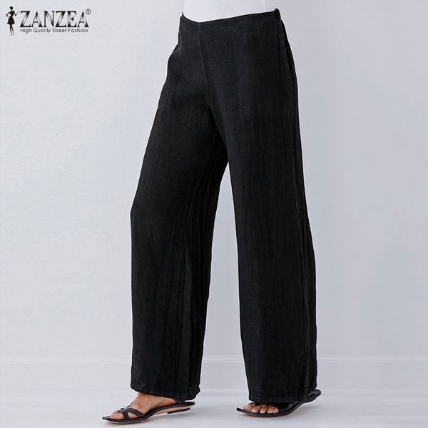 women's pants & capris zanzea 2021 fashion wide leg trousers ladies casual loose pockets bottoms elastic waist pantalones mujer plus si, Black;white
women's pants & capris zanzea 2021 fashion wide leg trousers ladies casual loose pockets bottoms elastic waist pantalones mujer plus si, Black;white