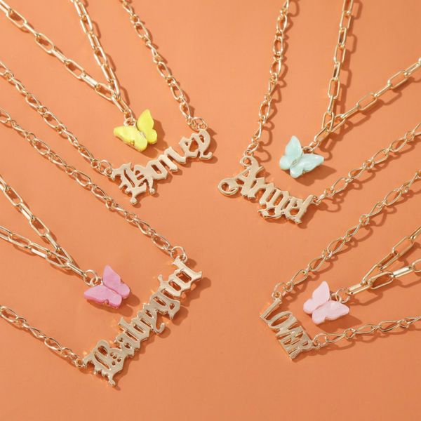 fashion multi-layer women necklace colorful butterfly babygirl angel letter alphabet pendants chain necklaces for women girls gifts, Silver
fashion multi-layer women necklace colorful butterfly babygirl angel letter alphabet pendants chain necklaces for women girls gifts, Silver