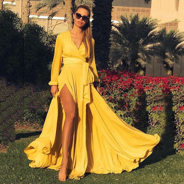 women dresses clothes womens clothing summer new women's bohemian deep v-neck dress with slit and long skirt yellow, red, aqua chiffon, Black;gray
women dresses clothes womens clothing summer new women's bohemian deep v-neck dress with slit and long skirt yellow, red, aqua chiffon, Black;gray