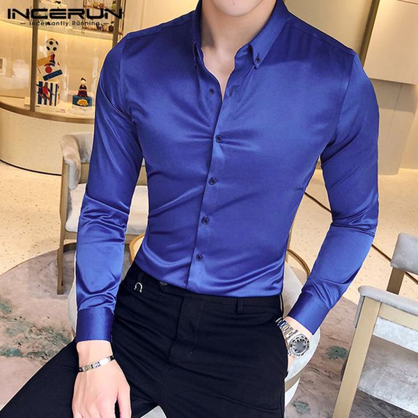 incerun 2020 мужская мода рубашка сплошной цвет silk satin нагрудные с длинным рукавом формальные марка бизнес рубашки социальный camisas ho, White;black
incerun 2020 мужская мода рубашка сплошной цвет silk satin нагрудные с длинным рукавом формальные марка бизнес рубашки социальный camisas ho, White;black