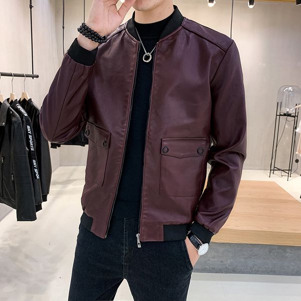 men's winter jacket pu solid color motorcycle business men male leather jackets coats jaqueta motoqueiro, Black
men's winter jacket pu solid color motorcycle business men male leather jackets coats jaqueta motoqueiro, Black