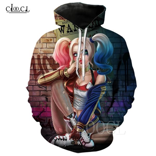 2020 новый стиль мужчины хищные птицы harley quinn hoodie 3d печати унисекс клоун креативный с капюшоном пальто вскользь пары пуловеры, Black
2020 новый стиль мужчины хищные птицы harley quinn hoodie 3d печати унисекс клоун креативный с капюшоном пальто вскользь пары пуловеры, Black