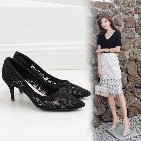 designer luxury women mesh high heel shoes summer lace pointed toes cut-outs breathable shallow mouth sandals stiletto shoes lady dress shoe, Black
designer luxury women mesh high heel shoes summer lace pointed toes cut-outs breathable shallow mouth sandals stiletto shoes lady dress shoe, Black
