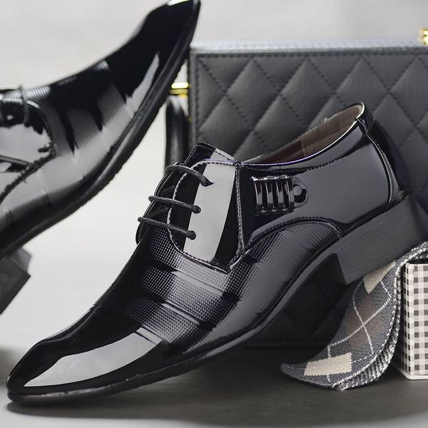 the new business dress shoes bright face wedding tie men's shoes british pointy shoes men's korean version of the tide, Black
the new business dress shoes bright face wedding tie men's shoes british pointy shoes men's korean version of the tide, Black