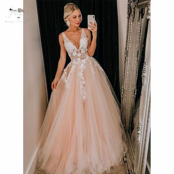 vintage illusion sheer lace new prom dresses long a-line tulle tank deep v neck vestidos de party dresses women evening dress, Black
vintage illusion sheer lace new prom dresses long a-line tulle tank deep v neck vestidos de party dresses women evening dress, Black
