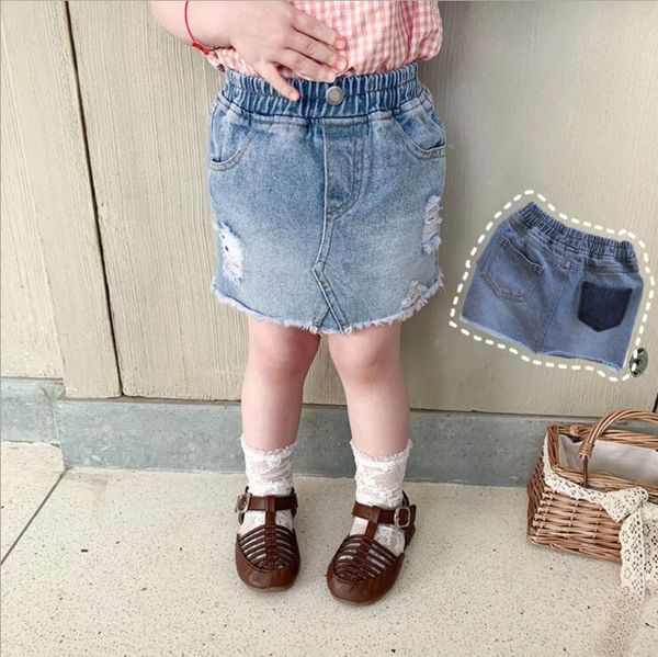 2020 new style girls denim skirt summer fashion girls skirts 1-7t qa132