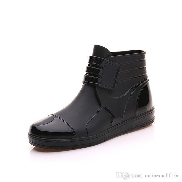 pvc waterproof rain boots waterproof flat with shoes men rain water rubber ankle boots buckle botas, Black
pvc waterproof rain boots waterproof flat with shoes men rain water rubber ankle boots buckle botas, Black