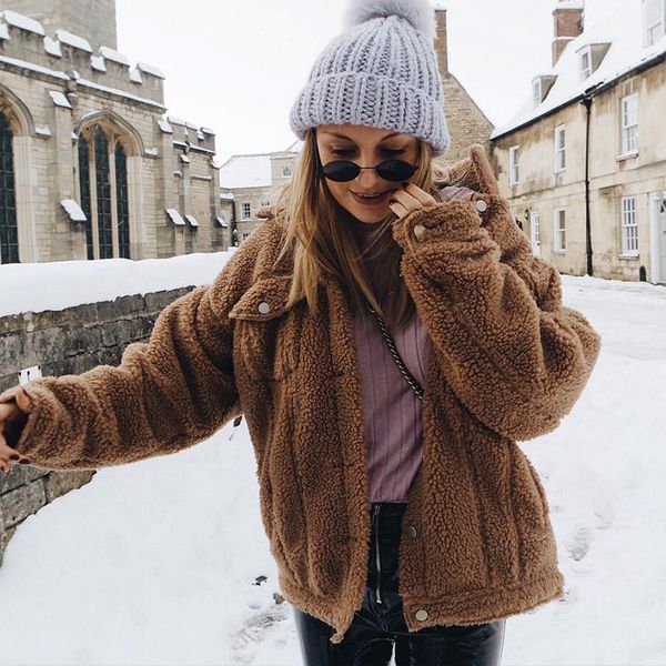 women lamb wool coats thickened winter fashion lapel neck jackets casual single breasted coats women clothing, Black
women lamb wool coats thickened winter fashion lapel neck jackets casual single breasted coats women clothing, Black