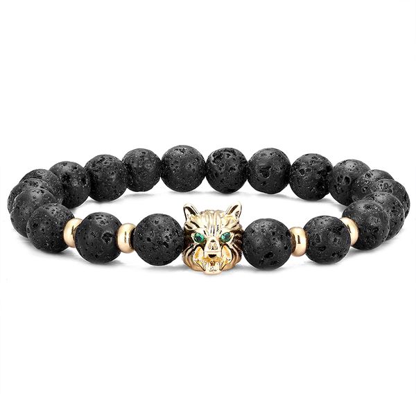 minimal zircon wolf head 8 mm lava beads bracelet men's glamour yoga prayer men's handmade jewelry accessories, Black
minimal zircon wolf head 8 mm lava beads bracelet men's glamour yoga prayer men's handmade jewelry accessories, Black