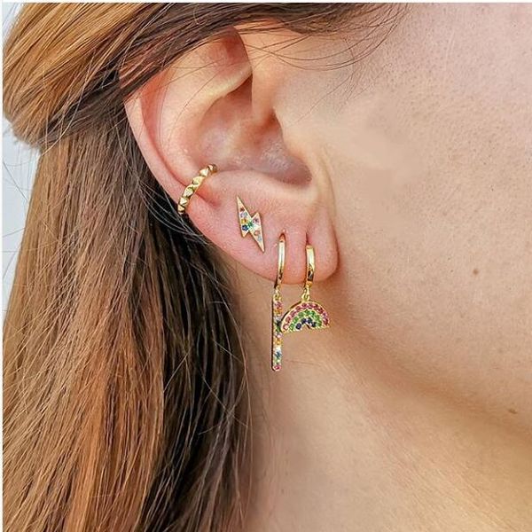 2019 summer new arrived fashion jewelry cute lovely colorful rainbow charm gold plated dangle charm earring, Golden;silver
2019 summer new arrived fashion jewelry cute lovely colorful rainbow charm gold plated dangle charm earring, Golden;silver