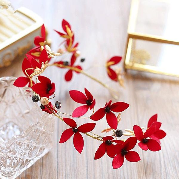 f145 bride headdress beautiful red pearl silk cloth flowers wedding wedding dress hair accessories clockwork, White;golden
f145 bride headdress beautiful red pearl silk cloth flowers wedding wedding dress hair accessories clockwork, White;golden