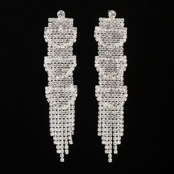 bride long fund tassels rhinestone temperament silver will earrings woman nightclub exaggeration luxurious performance ear nail, Golden
bride long fund tassels rhinestone temperament silver will earrings woman nightclub exaggeration luxurious performance ear nail, Golden