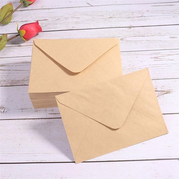 100pcs Mini Envelopes Blank Stationery Solid Color Envelopes Card P Letter Envelope For Office School