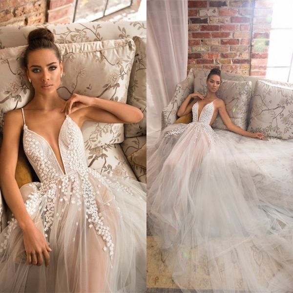 2019 elihav sasson a line wedding dresses tulle boho bohemian beach bridal gowns spaghetti neck lace appliqued wedding dress robe de mariée, White
2019 elihav sasson a line wedding dresses tulle boho bohemian beach bridal gowns spaghetti neck lace appliqued wedding dress robe de mariée, White