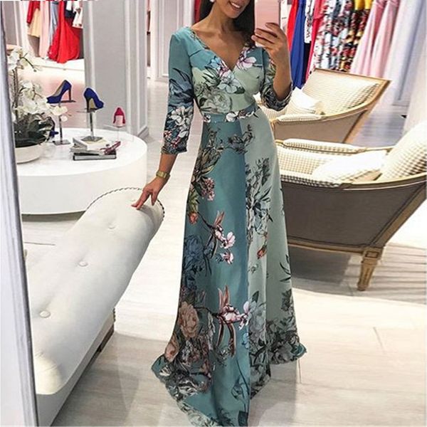 fashion vintage dress women solid half sleeve v-neck printed color matching long dress vestidos verano 2019 mujer, Black;gray
fashion vintage dress women solid half sleeve v-neck printed color matching long dress vestidos verano 2019 mujer, Black;gray