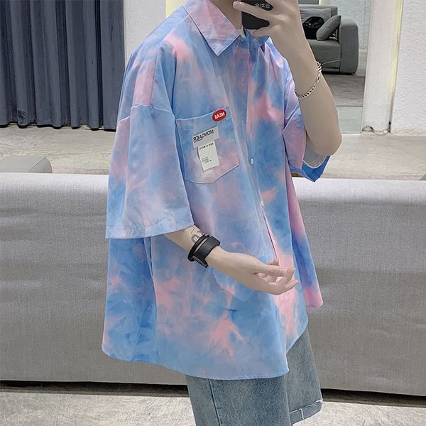 2020 summer new youth popular men's tie-dye korean version loose five-point sleeve shirt fashion casual shirt jacket pink/green, White;black
2020 summer new youth popular men's tie-dye korean version loose five-point sleeve shirt fashion casual shirt jacket pink/green, White;black