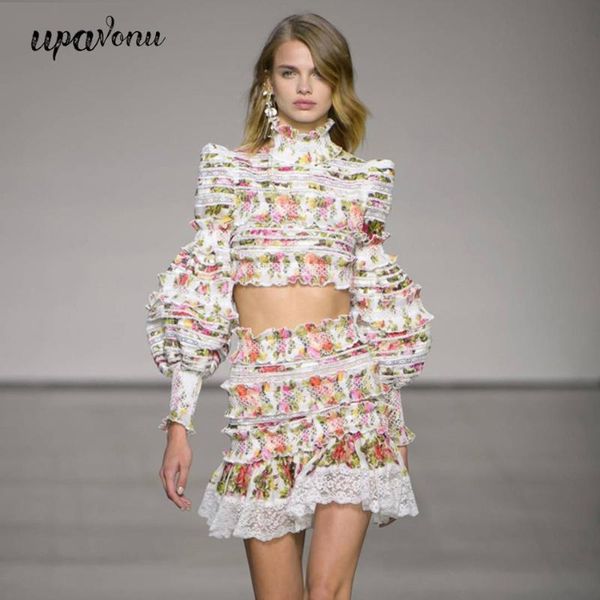 2020 new summer printed beach wind set women's two-piece turtleneck lantern long-sleeved high waist lace ruffle skirt set, White
2020 new summer printed beach wind set women's two-piece turtleneck lantern long-sleeved high waist lace ruffle skirt set, White
