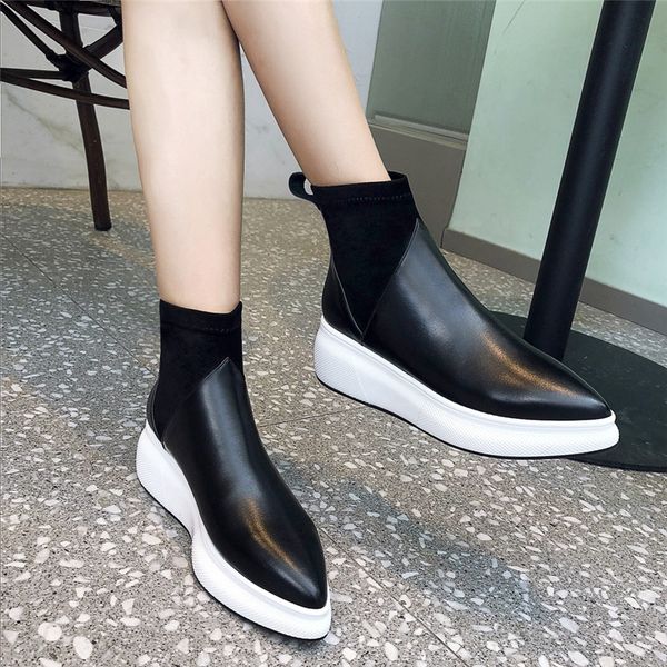 dilalula new retro women genuine leather ankle boots flat platform casual stretch luxury short boots female 2020 shoes woman, Black
dilalula new retro women genuine leather ankle boots flat platform casual stretch luxury short boots female 2020 shoes woman, Black