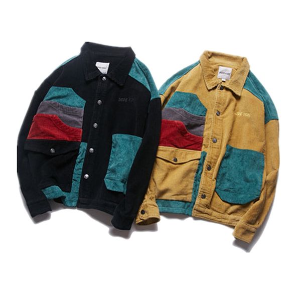 2018 hiphop jacket men corduroy splice japanese harajuku autumn winter vintage punk jacket coat men brand bomber baseball jacket, Black;brown
2018 hiphop jacket men corduroy splice japanese harajuku autumn winter vintage punk jacket coat men brand bomber baseball jacket, Black;brown