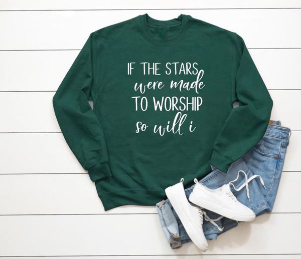 if the star were made to worship so will i christian sweatshirt hillsong worship sweats faith outfits pullovers, Black
if the star were made to worship so will i christian sweatshirt hillsong worship sweats faith outfits pullovers, Black