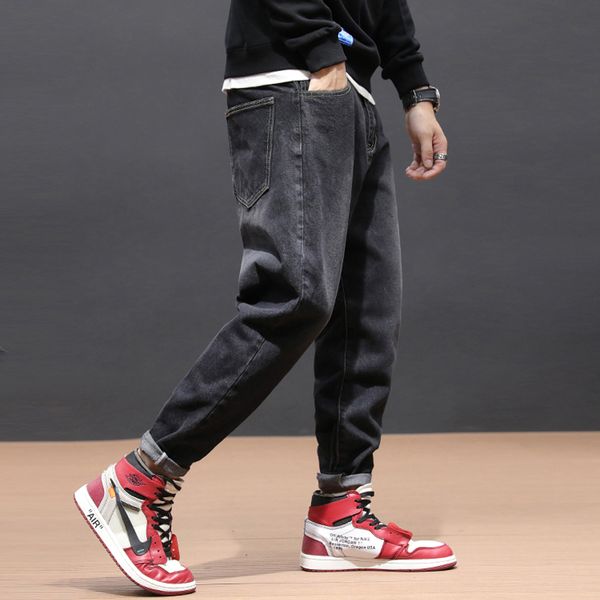 japanese vintage style fashion men jeans loose fit retro black color harem jeans men cargo pants hip hop homme size 28-42, Blue
japanese vintage style fashion men jeans loose fit retro black color harem jeans men cargo pants hip hop homme size 28-42, Blue