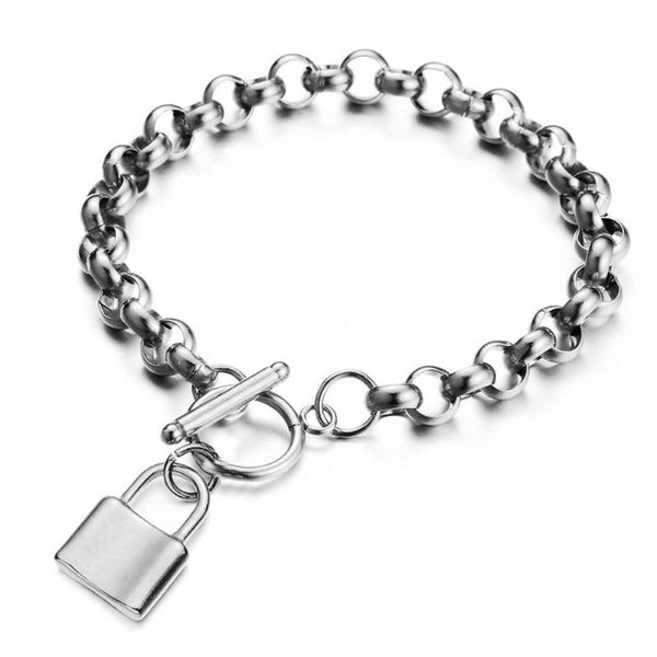 hm-2 stainless steel chain padlock pendant key charms ot buckle bracelet for women men chains link friendship gifts bracelets, Black
hm-2 stainless steel chain padlock pendant key charms ot buckle bracelet for women men chains link friendship gifts bracelets, Black