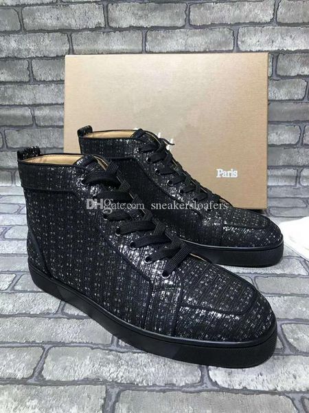 2019 perfect quality high men red bottom shoes new designer brand genuine leather flats party lovers comfort sneakers, Black
2019 perfect quality high men red bottom shoes new designer brand genuine leather flats party lovers comfort sneakers, Black