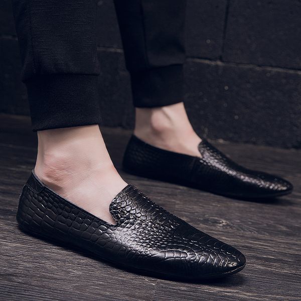 summer genuine leather slip-on men shoes loafers male moccasins flats soft breathable casual boat crocodile grain driving shoes, Black
summer genuine leather slip-on men shoes loafers male moccasins flats soft breathable casual boat crocodile grain driving shoes, Black