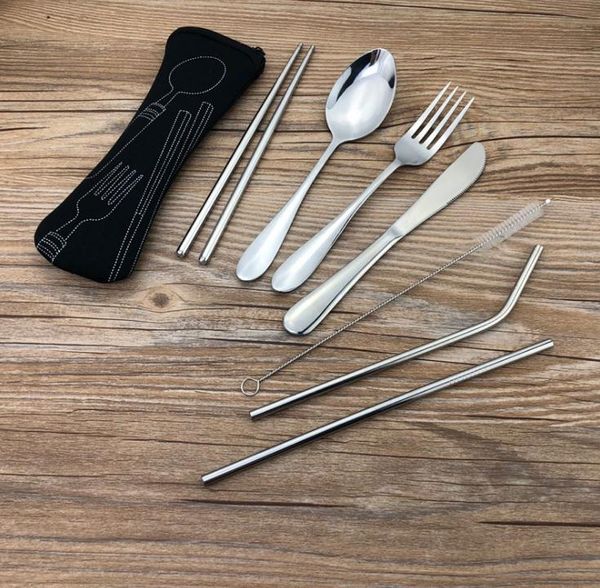 30sets portable flatware set reusable stainless steel fork, knife, spoon, chopsticks, juice straw and cleaning brush sn1115
30sets portable flatware set reusable stainless steel fork, knife, spoon, chopsticks, juice straw and cleaning brush sn1115