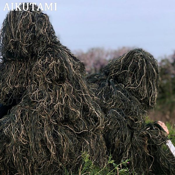 camo hunting clothing ghillie suit 5pcs hood+belt+pants+bag set sniper ghillie camouflage 3d tactical suit uniforme
camo hunting clothing ghillie suit 5pcs hood+belt+pants+bag set sniper ghillie camouflage 3d tactical suit uniforme