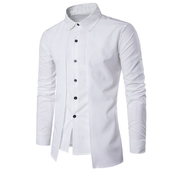 men's casual shirts spring fashion long sleeve camisa masculina slim fit wedding solid white shirt male charming clothing, White;black
men's casual shirts spring fashion long sleeve camisa masculina slim fit wedding solid white shirt male charming clothing, White;black