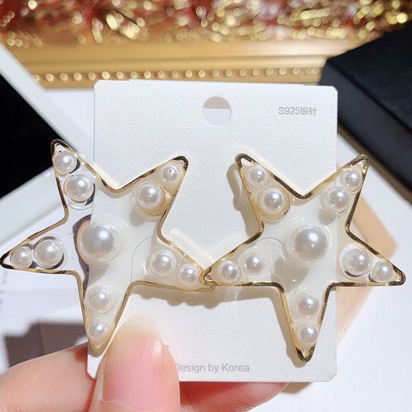 very cute new hot ins fashion luxury designer sweet big star beautiful pearl stud earrings for woman girls
very cute new hot ins fashion luxury designer sweet big star beautiful pearl stud earrings for woman girls
