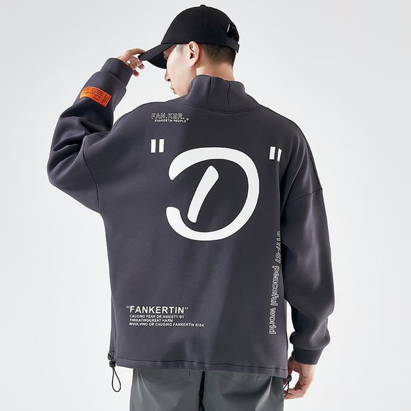 hip hop style men's autumn fleece hooded sweatshirts embroidered letters long sleeve pullovers ins loose fitting hoodies, Black
hip hop style men's autumn fleece hooded sweatshirts embroidered letters long sleeve pullovers ins loose fitting hoodies, Black