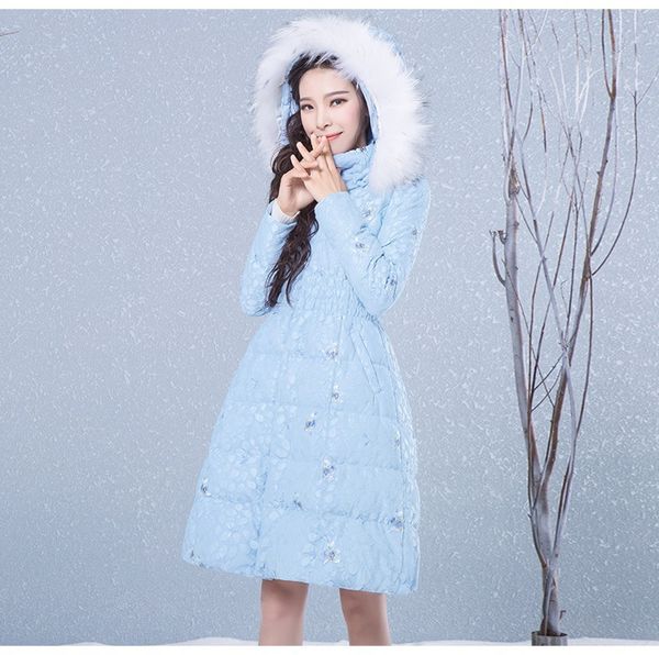 women's down & parkas 2021 autumn winter embroidery lace slim waist women cotton-padded coat hooded fur collar white duck female, Black
women's down & parkas 2021 autumn winter embroidery lace slim waist women cotton-padded coat hooded fur collar white duck female, Black