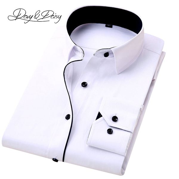 men's dress shirts davydaisy 2021 spring mens long sleeve social solid twill business formal shirt men brand clothing -152, White;black
men's dress shirts davydaisy 2021 spring mens long sleeve social solid twill business formal shirt men brand clothing -152, White;black