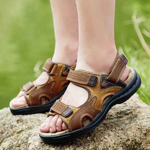 men sandals 2020 summer shoes man genuine leather sandals men beach shoes non-slip breathable, Black
men sandals 2020 summer shoes man genuine leather sandals men beach shoes non-slip breathable, Black